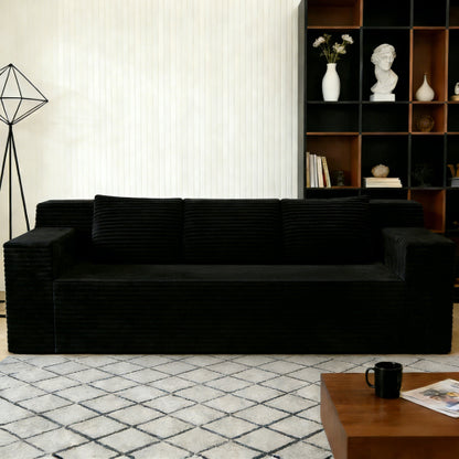 71 inch  Corduroy Modular L-Shaped 3-Seater Sofa, No Assembly Required