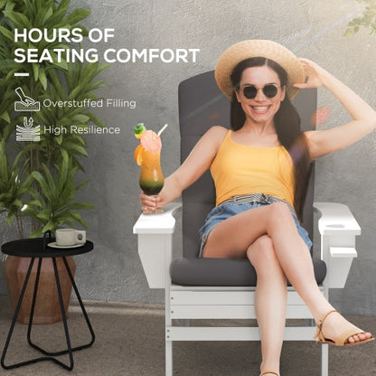 Outsunny 2 Piece  Chair Cushions, 59 x 20.5 x 2 inch Outdoor Chair Cushions for Fire Pit Chairs with Seat, Back, Ties, Water Repellent Replacement Patio Seat Pads, Gray