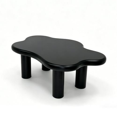 40 Inch Black Cloud Coffee Table Modern Irregular MDF Living Room Center Table