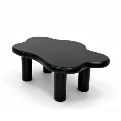 40 Inch Black Cloud Coffee Table Modern Irregular MDF Living Room Center Table