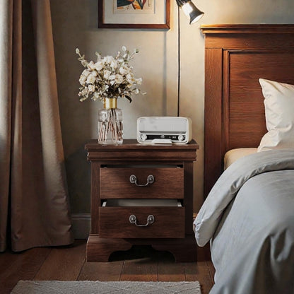 22inch x 16inch x 22.7inch Classic Wooden Nightstand-Cherry