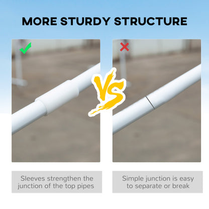 Outsunny 10' x 28' Party Tent Canopy, Outdoor Event Shelter Gazebo with 8 Removable Mesh Sidewalls, Zipper Doors, Steel Frame, White