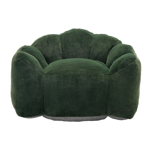 Green Lotus-Style Compressed Adult Bean Bag Sofa with Pull Ring
