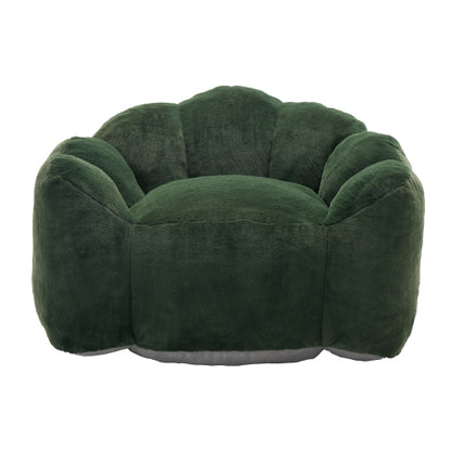 Green Lotus-Style Compressed Adult Bean Bag Sofa with Pull Ring