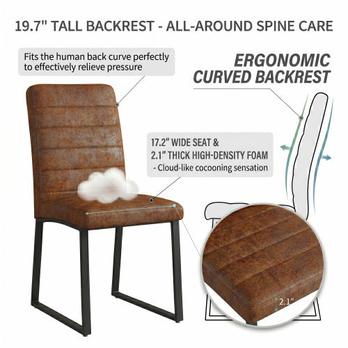 23.6 Inch Walnut Round Dining Table Set with 2 Brown Suede Leather Chairs, Space-Saving 2-Piece Casual Coffee Table Set