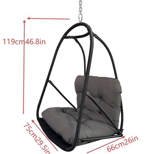 without Stand Swing Egg Chair Indoor Outdoor Wicker Rattan Patio Basket Hanging Chair with C Type bracket