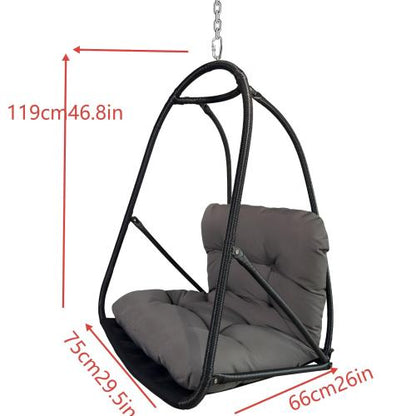 without Stand Swing Egg Chair Indoor Outdoor Wicker Rattan Patio Basket Hanging Chair with C Type bracket