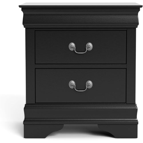 Black Transitional Nightstand with Dovetail Drawers