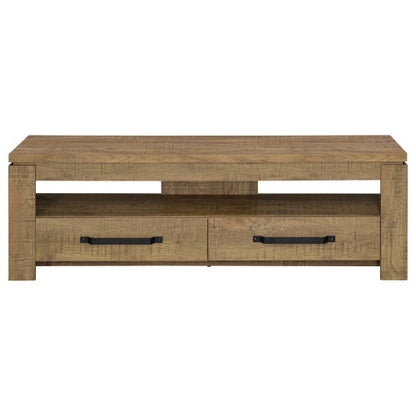 Mango 59 inch TV Stand with 2 Drawers and Open Storage Shelf