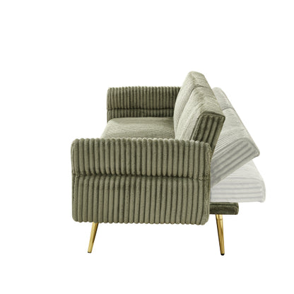 79 inch  Foldable Corduroy Sofa Bed with Adjustable Folding Armrests