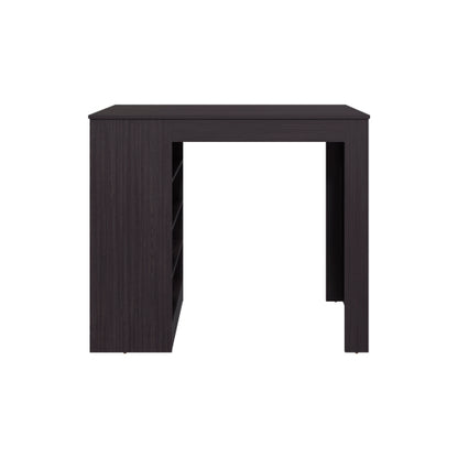 Counter Table with 4 Storage Shelves, Compact Home Bar, Dinning Room or Kitchen Furniture, With Space-Saving Modern Design