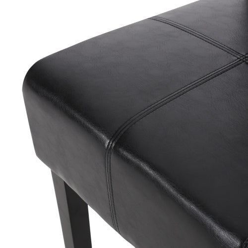 T-Stitch PU Leather Dining Side Chairs, Set of 2, Black