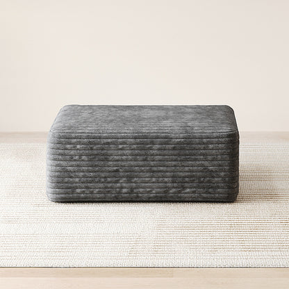 Dark Grey Plush Corduroy Sofa Ottoman with Compressed Packaging