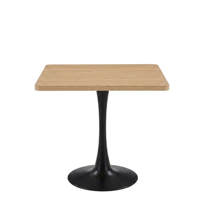 27.6 Inch Tulip Square Dining Table, Natural Color