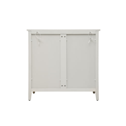 American Style 2-Door Wooden Storage Cabinet Relief Pattern Cabinet With Adjustable Layer Anti-Dumping Design