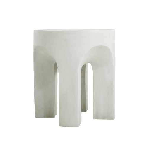 Outdoor MGO Round Top Side Table/End Table, Living Room Accent Table,Antique White