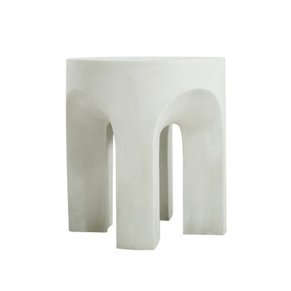 Outdoor MGO Round Top Side Table/End Table, Living Room Accent Table,Antique White