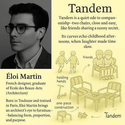 Holiday- 2-Piece PP Single-Seater Chairs + Coffee Table Set – Indoor/Outdoor Multi-Purpose Furniture for Living Room,Balcony,Beach (No Assembly Chairs, Easy Setup Table) – Polypropylene, Apricot Brown