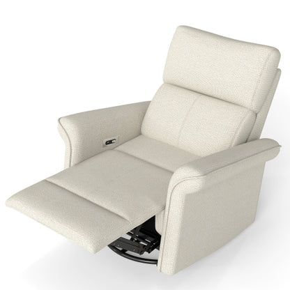 Power Swivel Rocker Recliner Chair for Adults,Rocking Glider Recliner for Small Spaces,Fabric Rocking Chair for Nursery,Single Sofa Recliner for Home Theater Living Room Bedroom(Fabric+Light Gray)