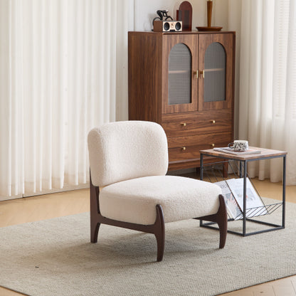 25.5inch Modern Boucle Lounge Chair with Solid Wood Frame, Soft and Durable Boucle Upholstery, Perfect for Living Room