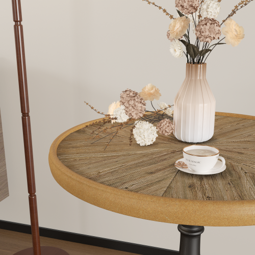 Round Pedestal Side Table, Vintage Style