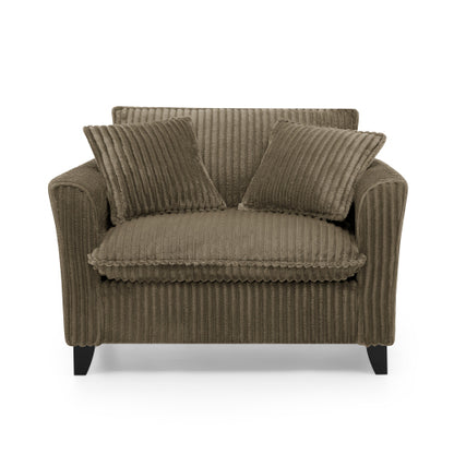 Brown Retro Corduroy Ergonomic Lazy Single Sofa Chair with Dual Armrests