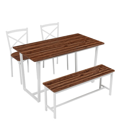 4-Piece Industrial Dining Set, MDF Table & 4 Curved Back Chairs