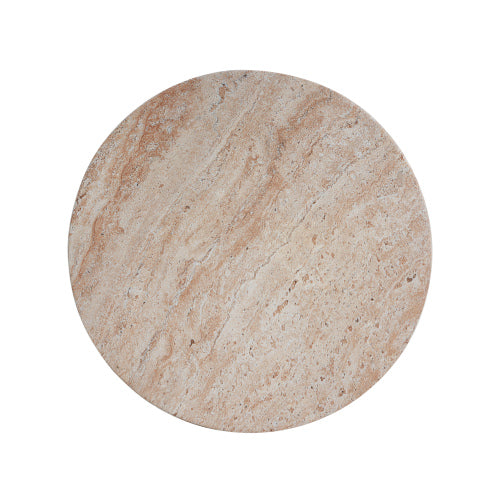 Outdoor/Indoor Lightweight Concrete Side Table,Travertine Finish