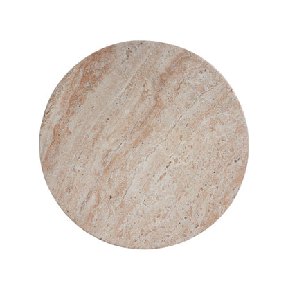 Outdoor/Indoor Lightweight Concrete Side Table,Travertine Finish