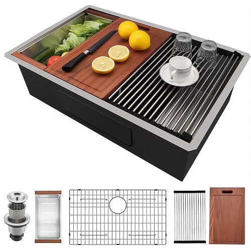 33 Undermount Workstation Sink-33 x 19 Inch Undermount Stainless Steel Kitchen Sink 18 Gauge