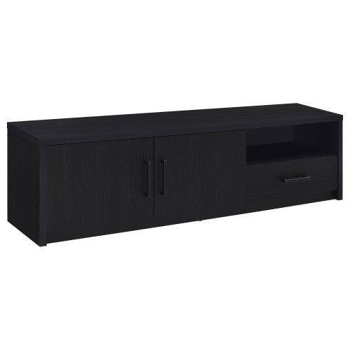 Black 70 inch TV Stand Entertainment Center with Doors & Drawer Storage