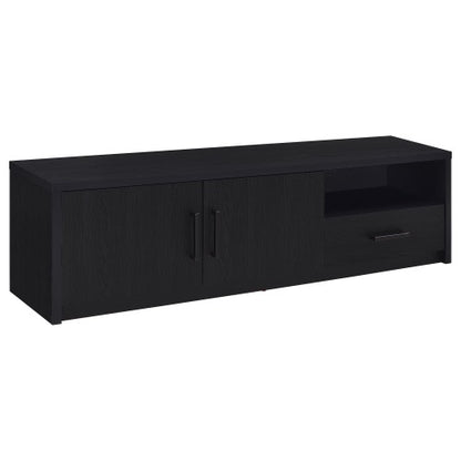 Black 70 inch TV Stand Entertainment Center with Doors & Drawer Storage
