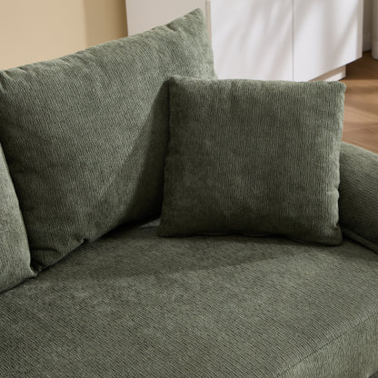 58-Inch Green 3-in-1 Convertible Futon Sofa-Bed, Side Pockets & USB Port