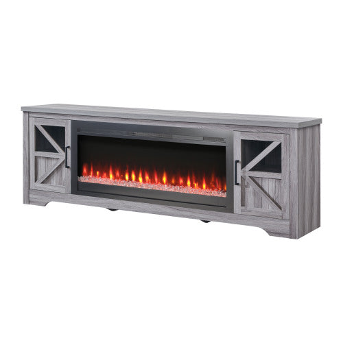 75" Fireplace TV Stand for TVs up to 80",with 44" Electric Fireplace