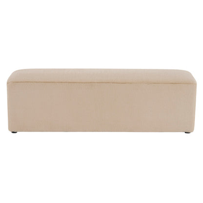 Almond Plush Long Ottoman Bench, Soft Cloud-Like Footstool, Ergonomic Seat for Bedroom and Entrance Hall