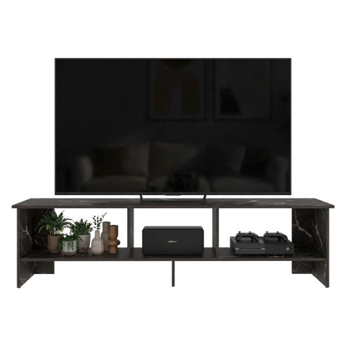 Modern Minimalist Open Shelf TV Stand Scratch Resistant Melamine Media Console for Living Room