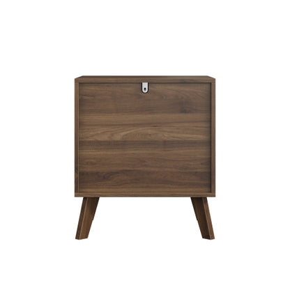 Walnut 2-Drawer Medieval Modern Nightstand