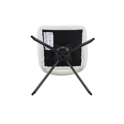 White PU Swivel Dining Chairs Set of 2, High Back Metal Dining Chairs with Gold Mesh Texture