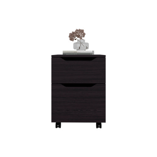 Black 1-Drawer Modern Nightstand