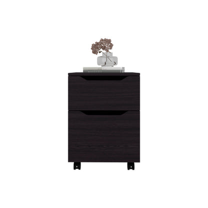 Black 1-Drawer Modern Nightstand