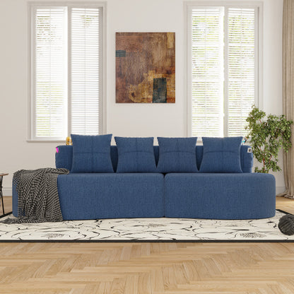 Modern Curved Sectional 3 Seat Minimalist Elegant Half Moon Sofa Compressed Modular Sectional Sofa for Living Room, Office, Apartment