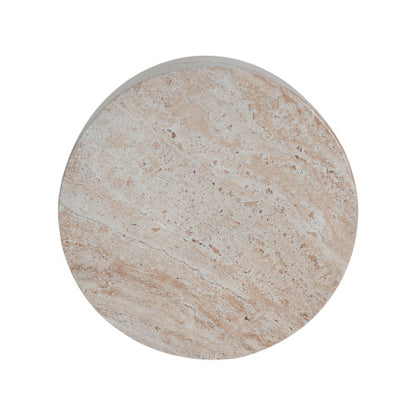 Outdoor/Indoor Lightweight Concrete Side Table,Travertine Finish