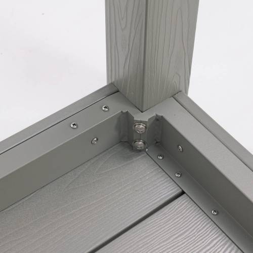 A wooden-textured imitation wood dining table, simple yet with a high quality feel. It has a small tabletop and is perfect for outdoor picnics. Light gray color, 68.9 inches long.