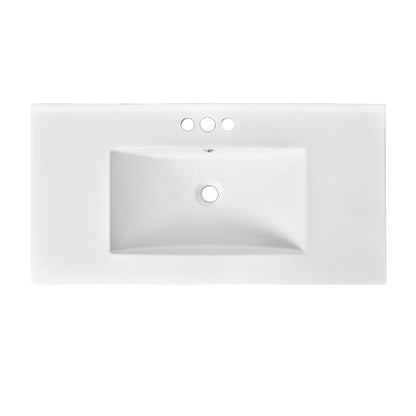 36'' Bathroom Vanity with Top Sink, Modern Bathroom Storage Cabinet with 2 Drawers and a Tip-out Drawer, Single Sink Bathroom Vanity