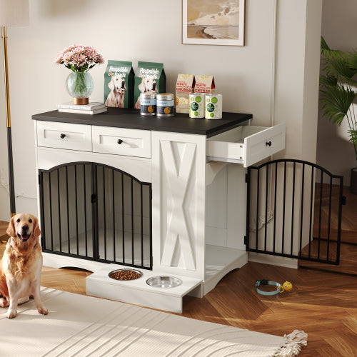 GO 43.3" Farmhouse Dog Crate Furniture