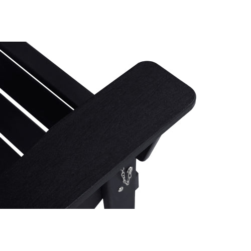 Composite  Chair with Wood Texture- Black