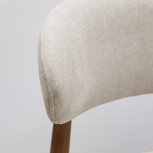 Set of 2 Warm Grey Flannelette Dining Chairs, Moisture-Proof Oak Wood Leg Armless Kitchen Side Chairs