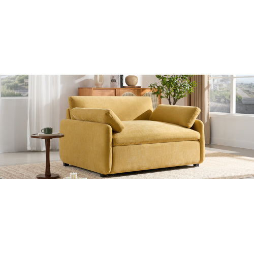 50*43" Oversized Chenille Single Sofa Chair, Wide and Deep Seat Accent Chair, Modern Upholstered Comfy Armchair, Couch Lounge with Pillows for Living Room&Apartment