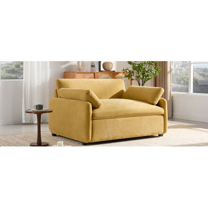 50*43" Oversized Chenille Single Sofa Chair, Wide and Deep Seat Accent Chair, Modern Upholstered Comfy Armchair, Couch Lounge with Pillows for Living Room&Apartment