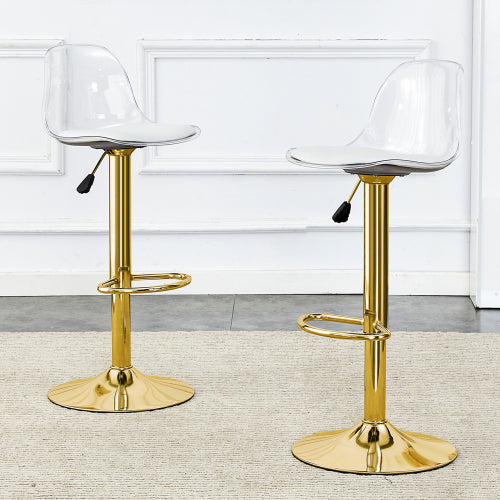 Modern minimalist bar chairs and bar stools. Can rotate 360 ¡ã and adjust lifting. PET backrest and PU seats. Set of 2. Suitable for bars, restaurants, and front desk cashiers.